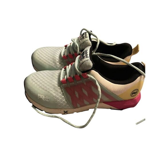 Timberland PRO Womens Pink Light Green Radius Composite Safety Toe Shoes 8.5M - Picture 2 of 11